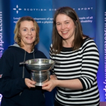 Karen Ross receiving the Angus Trophy on behalf of Gordon Reid