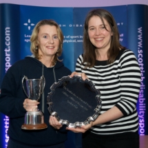 Karen Ross receiving the Gordon Brown trophy on behalf of Gordon Reid