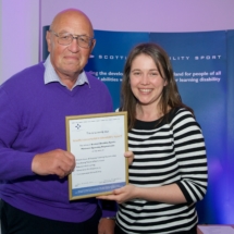 Ian Gray receiving the MOR certificate on behalf of South Lanarkshire Disability Sport