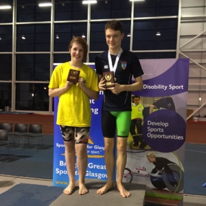 Tammy Need and Jack Milne receiving their Best Female & Male Awards at the Championships