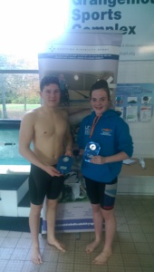 Best boy Lewis McCulloch and best girl Beth Johnston with their medals