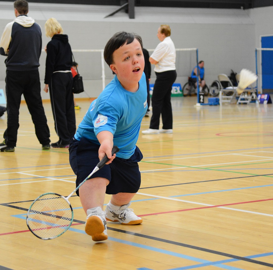 Ross Foley playing badminton